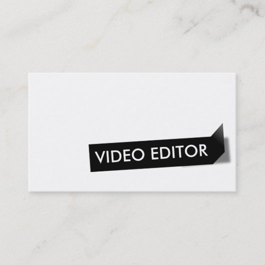 Visitekaartje voor zwarte labelvideoeditor (Voorkant)