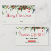 Visitekaartje voucher $100 (Voorkant / Achterkant)