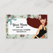 visitekaartje - vrouw, mode, meisje, haarboog (Achterkant)