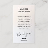 Visitekaartje wasinstructies (Voorkant)