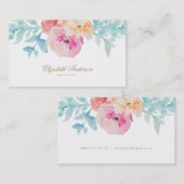 Visitekaartje  Waterverf Flowers (Voorkant / Achterkant)
