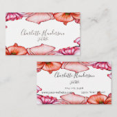 Visitekaartje Waterverf papaver (Voorkant / Achterkant)