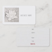 visitekaartje "WHITE LOTUS" (Voorkant / Achterkant)
