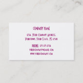 Visitekaartje wit achterzijde roze ster 'VIP PASS' (Achterkant)