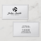 Visitekaartje Witte rand monogram filmeditor (Voorkant / Achterkant)