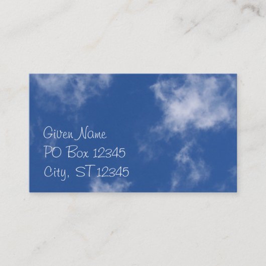 Visitekaartje wolken (Voorkant)