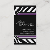 Visitekaartje Zebra Print (Achterkant)