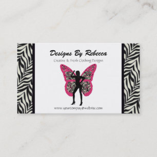 Visitekaartje Zebra Print Butterfly