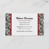 Visitekaartje Zebra Print Heart (Achterkant)