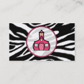 Visitekaartje Zebra Print / Roze Mode (Achterkant)