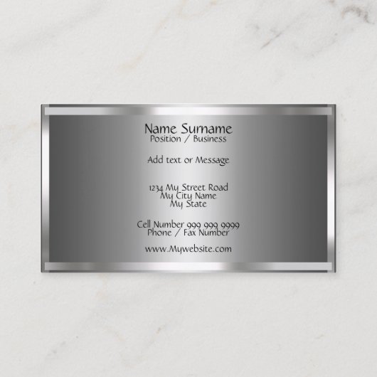 Visitekaartje Zilver Abstract (Achterkant)