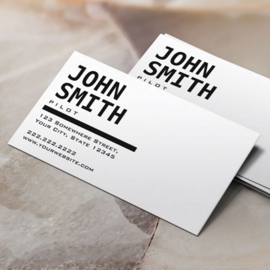 Visitekaartje zwart/wit/piloot