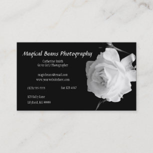 Visitekaartje zwart-wit rozenprofiel