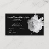 Visitekaartje zwart-wit rozenprofiel (Voorkant)