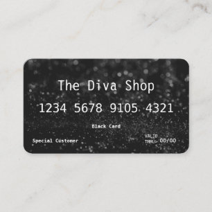 Visitekaartje Zwarte Glitter-creditcard