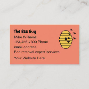 Visitekaartjes bijenhouder en verwijdering