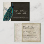 visitekaartjes - Blauwgroen  Peacock 8 & Etchings (Voorkant / Achterkant)