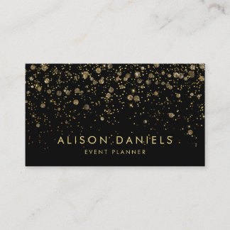 Visitekaartjes | Elegant Gold Sparkle Black