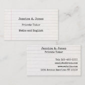 Visitekaartjes Engels/Wiskunde Tutor (Voorkant / Achterkant)