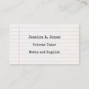 Visitekaartjes Engels/Wiskunde Tutor