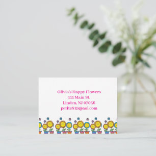 Visitekaartjes, Florist Happy Sunflowers Visitekaartje