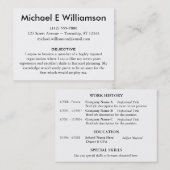 Visitekaartjes hervatten (Voorkant / Achterkant)