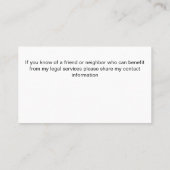 Visitekaartjes immigratieadvocaat (Achterkant)