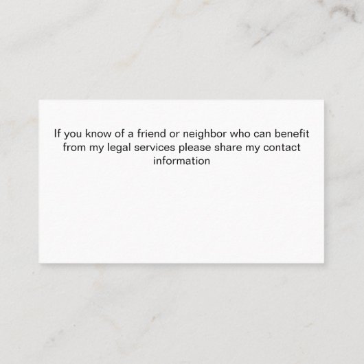 Visitekaartjes immigratieadvocaat (Achterkant)