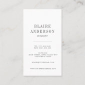 Visitekaartjes | Klassieke fotograaf Verticaal (Achterkant)