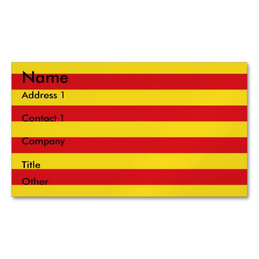 Visitekaartjes magneet met Catalaanse vlag (Voorkant)