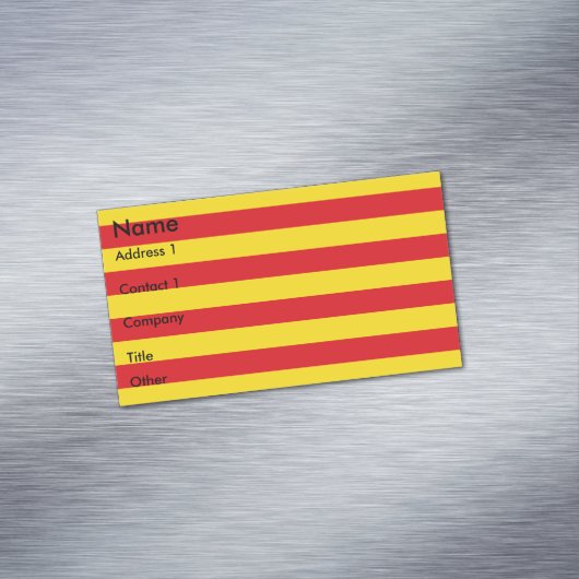 Visitekaartjes magneet met Catalaanse vlag (Voorbeeld)