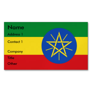 Visitekaartjes magneet met Ethiopische vlag