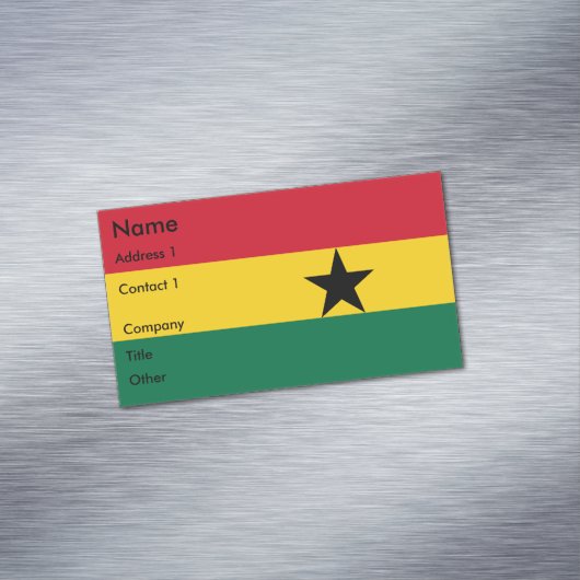Visitekaartjes magneet met Ghanese vlag (Voorbeeld)