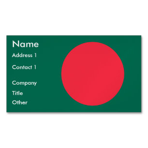 Visitekaartjes magneet met vlag van Bangladesh
