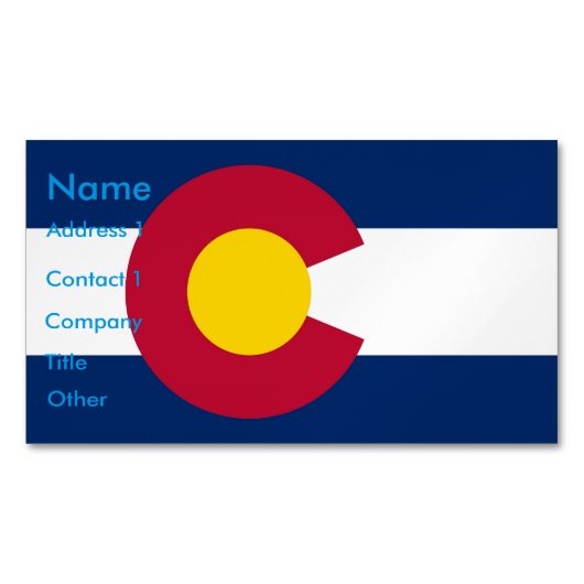Visitekaartjes magneet met vlag van Colorado (Voorkant)