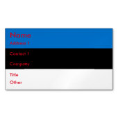 Visitekaartjes magneet met vlag van Estland (Voorkant)