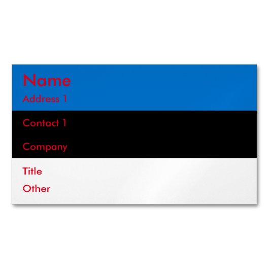 Visitekaartjes magneet met vlag van Estland (Voorkant)