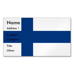 Visitekaartjes magneet met vlag van Finland