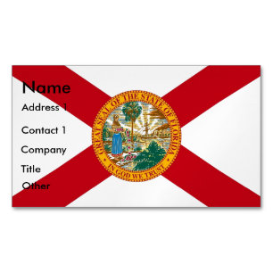Visitekaartjes magneet met vlag van Florida