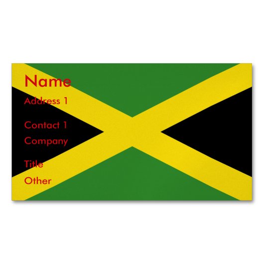 Visitekaartjes magneet met vlag van Jamaica (Voorkant)