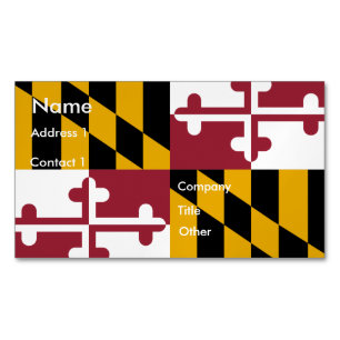 Visitekaartjes magneet met vlag van Maryland