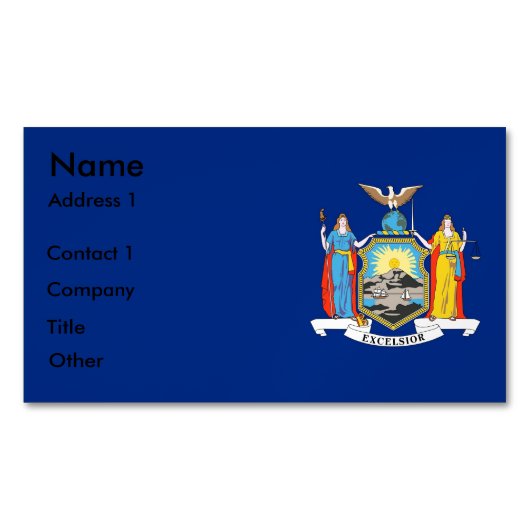 Visitekaartjes magneet met vlag van New York (Voorkant)