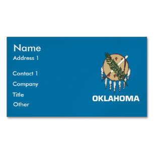 Visitekaartjes magneet met vlag van Oklahoma
