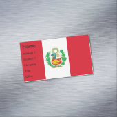 Visitekaartjes magneet met vlag van Peru (Voorbeeld)