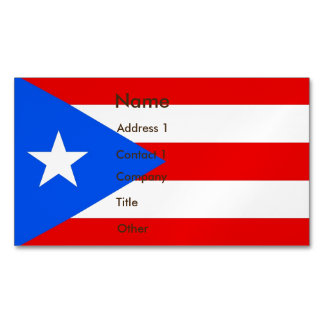 Visitekaartjes magneet met vlag van Puerto Rico