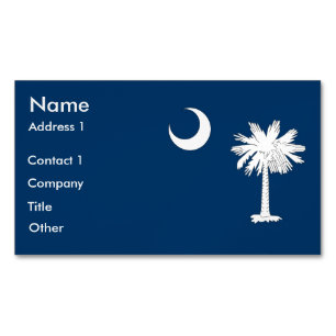 Visitekaartjes magneet met vlag van South Carolina