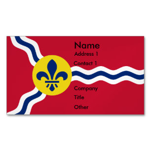 Visitekaartjes magneet met vlag van St. Louis
