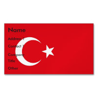 Visitekaartjes magneet met vlag van Turkije