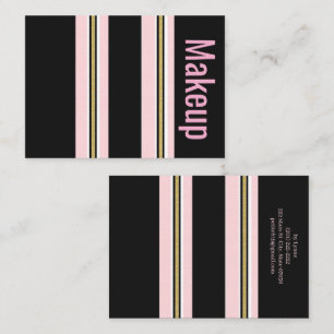 Visitekaartjes, Makeup Roze Wit Goud ZwartStreep Visitekaartje