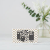 Visitekaartjes met  camera Chevron-fotograaf (Staand voorkant)